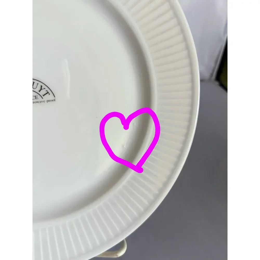 Pillivuyt France Plisse 4 Piece set of 2 Salad Bowls and 2 Salad Plates NEW
